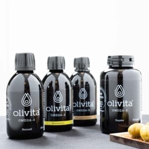 Olivita, som flytende olje eller kapsler